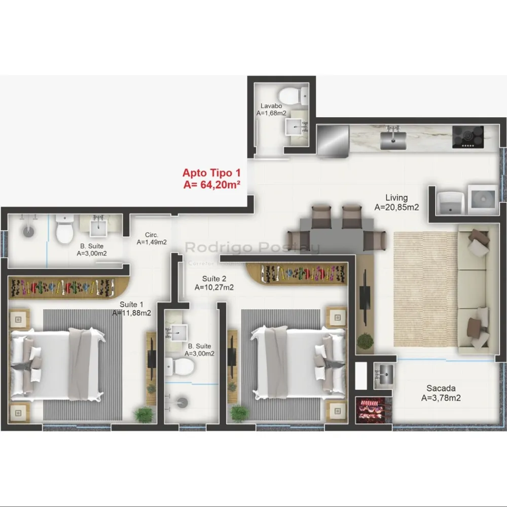Apartamento no Acqua Residence com entrega para 2026 - Morretes Itapema 